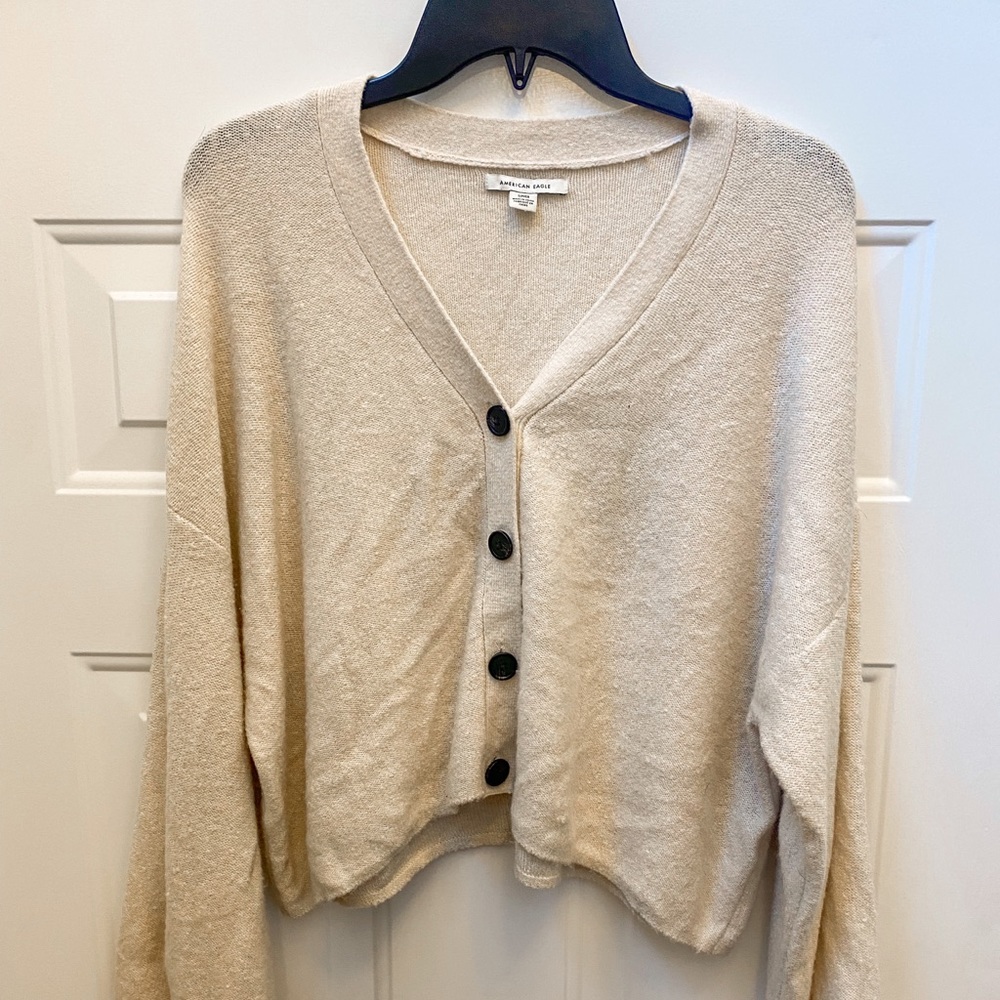 American Eagle Beige Sweater With Buttons
